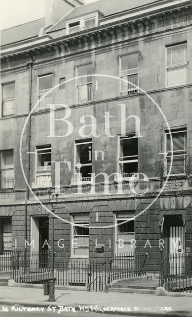 36, Pulteney Street, William Wilberforce's House, Bath c.1930