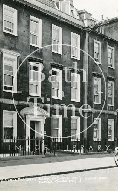 House of Edmund Burke and Oliver Goldsmith, 11, North Parade, Bath c.1930