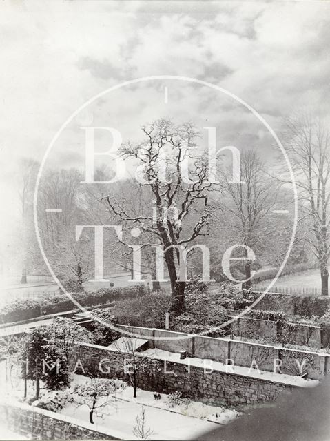 View over Gravel Walk and Royal Avenue from the rear of a house in Brock Street, Bath c.1900