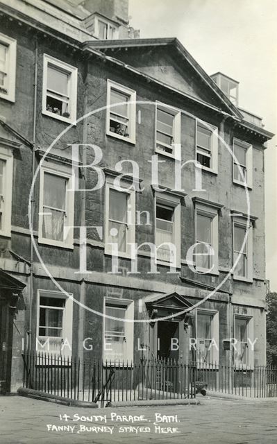 House of Fanny Burney, 14, South Parade, Bath c.1930