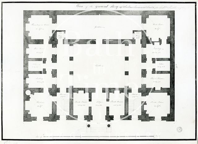 Plan of the ground storey of the prison, Grove Street, Bath