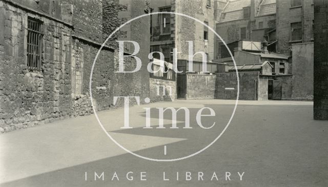 Weymouth House School playground showing positioning of old city wall, Bath c.1930