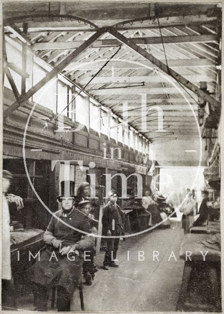 Interior of the old Bath Market, Bath c.1863