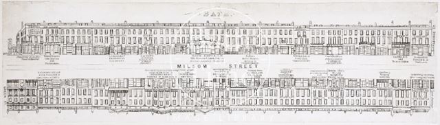 Street Panorama of Milsom Street, Bath 1841