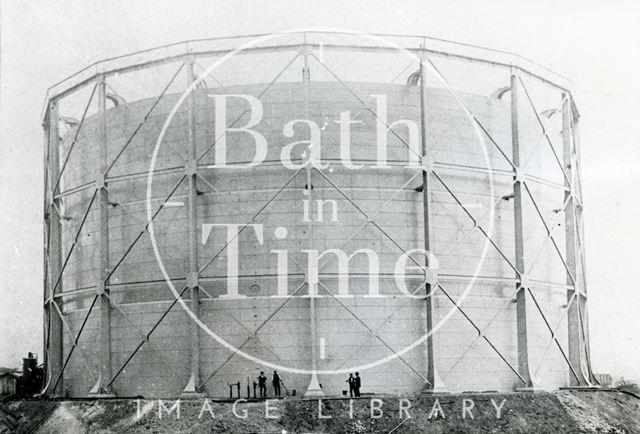 The western of the three Bath Gasholders after completion c.1908