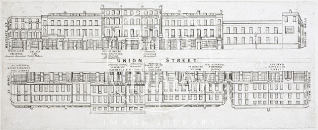 Street Panorama of Union Street, Bath 1841