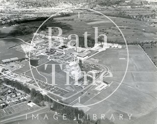 Aerial view of the University of Bath, Claverton Down, Bath 1975