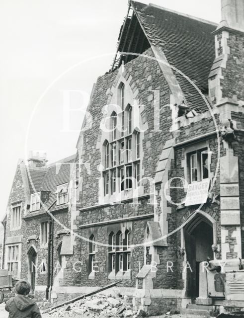 Weston Police Station and Courtroom undergoing demolition, Bath 1971