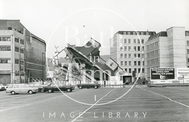 Baird's Maltings during demolition, Somerset Street, Bath 1974