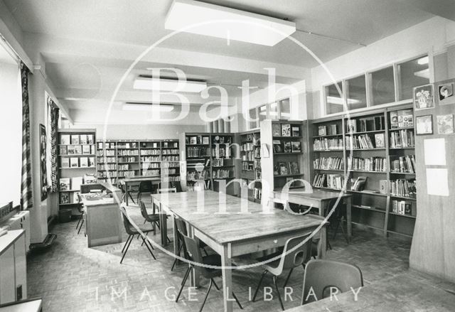 Hayesfield School, Bath - interior showing the library c.1992