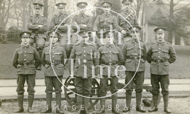 2nd Wessex Royal Engineers with gun, Royal Victoria Park, Bath c.1915