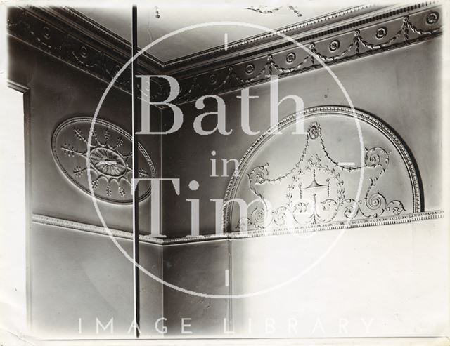 Upper staircase plasterwork detail, Guildhall, Bath c.1903