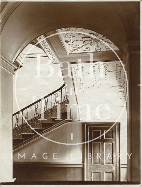 Upper staircase plasterwork, Guildhall, Bath c.1903