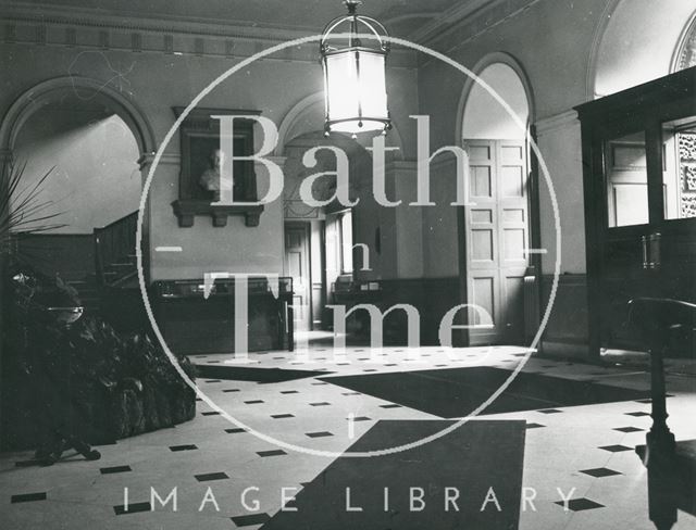 Guildhall entrance hall (before redecoration), Bath 1969