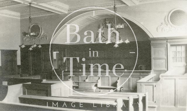 Guildhall Magistrates Court showing bench and royal areas, Bath 1911