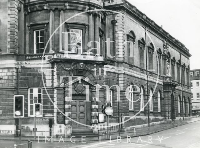 Central Library, Bridge Street view from Pulteney Bridge, Bath c.1970