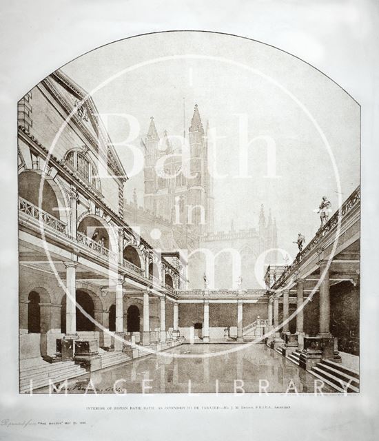 Interior of Roman Bath as intended to be treated. Mr. J.M. Brydon F.R.I.B.A. Architect, Bath 1895