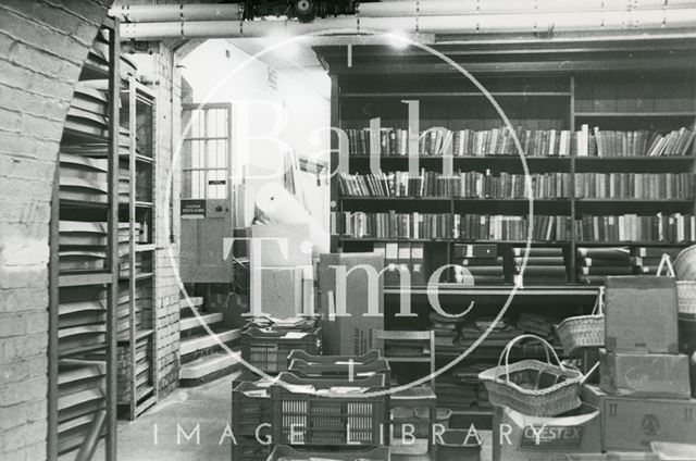 Bath Municipal Lending Library, Bridge Street - basement storage area 1990 prior move to Podium