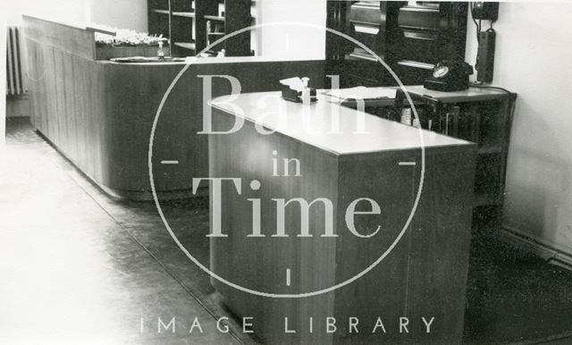 Bath Municipal Lending Library, Bridge Street, issue desk c.1960