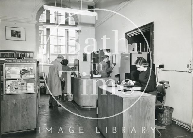 Bath Municipal Lending Library, Bridge Street, counters, Bath 1960