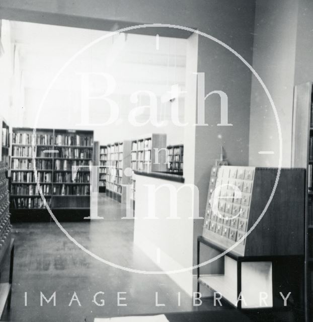 Bath Municipal Lending Library following alteration - view from enquiry desk 1965