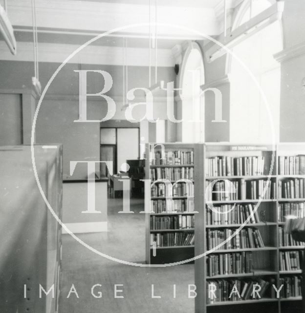 Bath Municipal Lending Library following alteration - view towards enquiry desk 1965