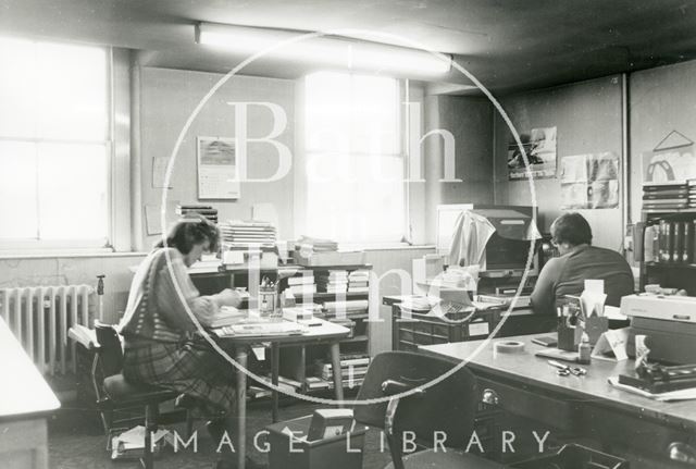 Bath Reference Library, Queen Square - work room 1990 prior to move to Podium