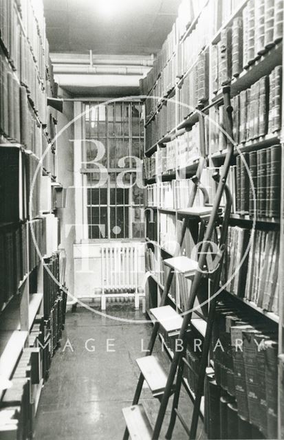 Bath Reference Library, Queen Square - annuals room, basement 1990 prior to move to Podium