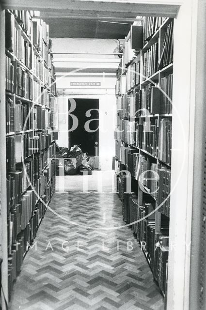 Bath Reference Library, Queen Square - basement store 1990 prior to move to Podium