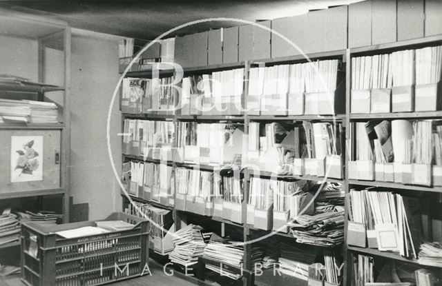 Bath Reference Library, Queen Square - newspaper store, top floor 1990 prior to move to Podium