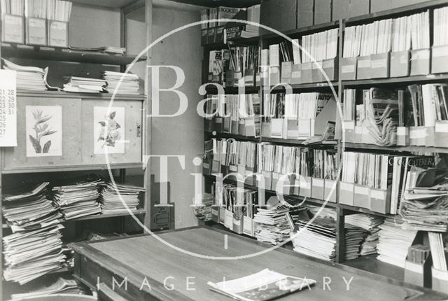 Bath Reference Library, Queen Square - newspaper store room, top floor 1990 prior to move to Podium