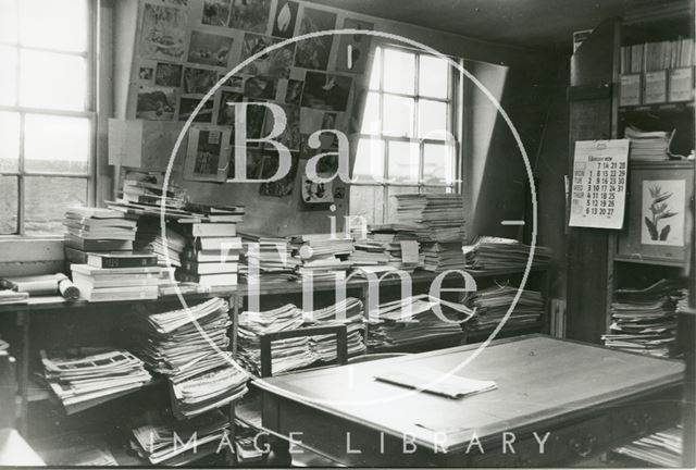 Bath Reference Library, Queen Square - newspaper store room, top floor 1990 prior to move to Podium