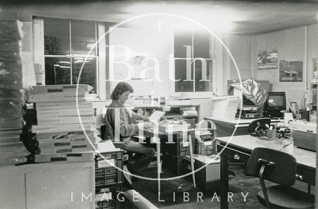 Bath Reference Library, Queen Square - work room, top floor 1990 prior to move to Podium