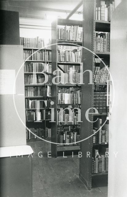 Bath Reference Library, Queen Square - strong room 1990 prior to move to Podium