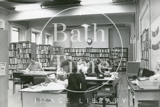 Bath Reference Library, Queen Square - first floor 1989 prior to move to Podium