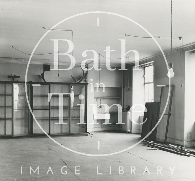 Bath Reference Library, Queen Square premises - empty showcases 1964