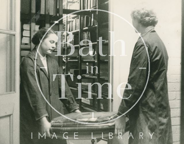 Bath Municipal Library routine staff work c.1950