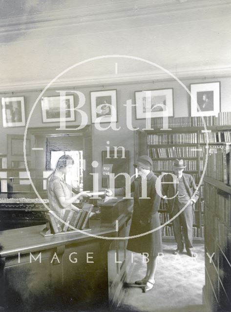 Bath Municipal Library routine staff work c.1925