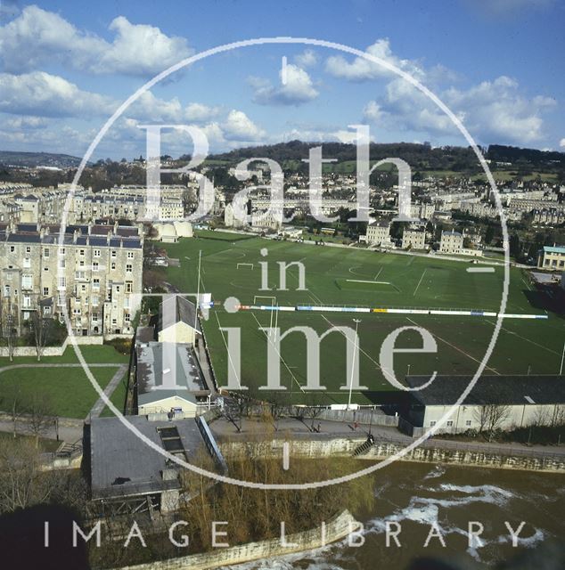 View from Bath Abbey of the Recreation Ground c.1980