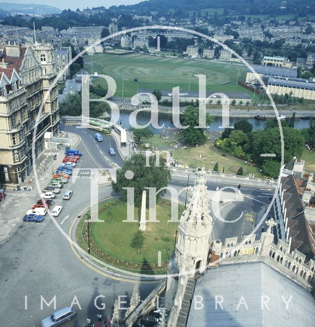 View from Bath Abbey of the Recreation Ground c.1980