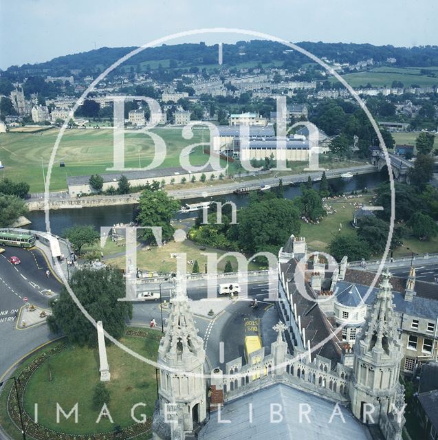 View from Bath Abbey of the Recreation Ground c.1980