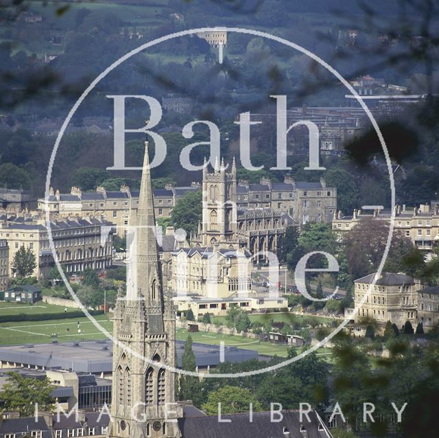 View from Bath Abbey of the Recreation Ground c.1980