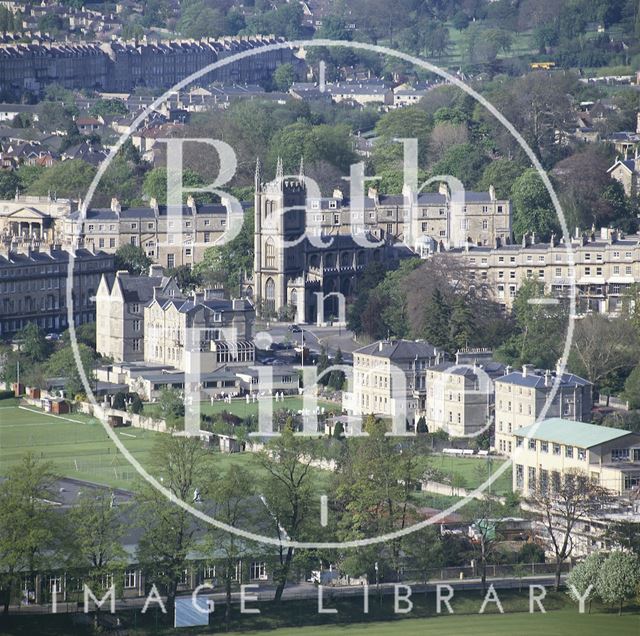 View of the Recreation Ground and Bathwick from Beechen Cliff, Bath c.1980