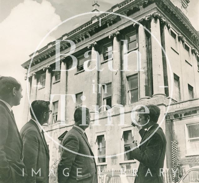 The exterior of 1, Royal Crescent before restoration, Bath c.1970