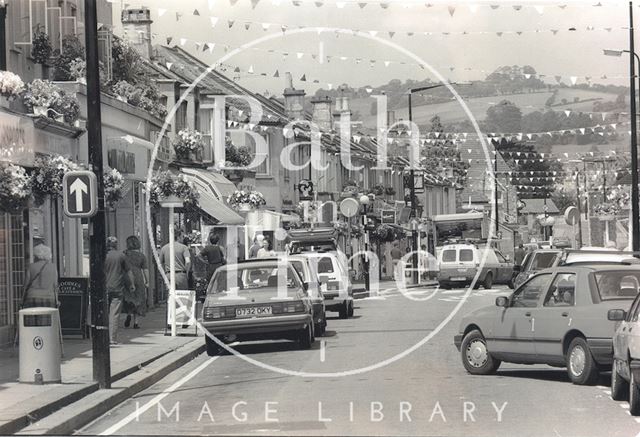 Moorland Road with bunting, Oldfield Park, Bath 1994