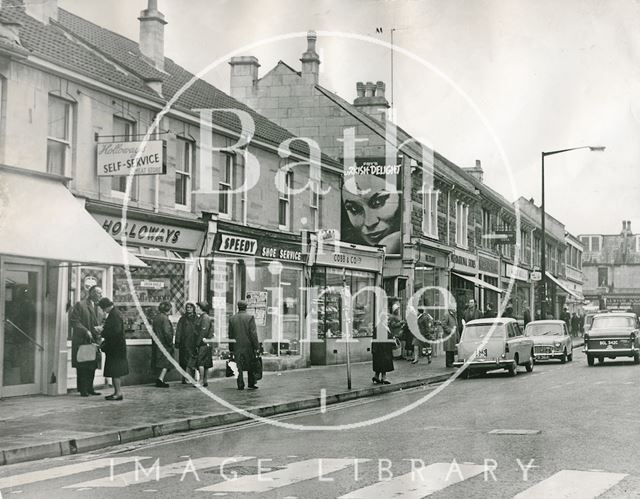 Local shoppers at Moorland Road, Oldfield Park, Bath c.1968