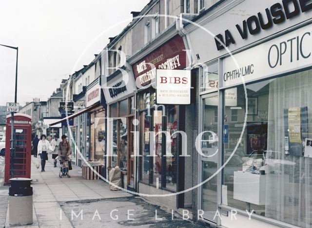 Local shops at Moorland Road, Oldfield Park, Bath 1986