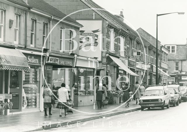 Local shops at Moorland Road, Oldfield Park, Bath 1983