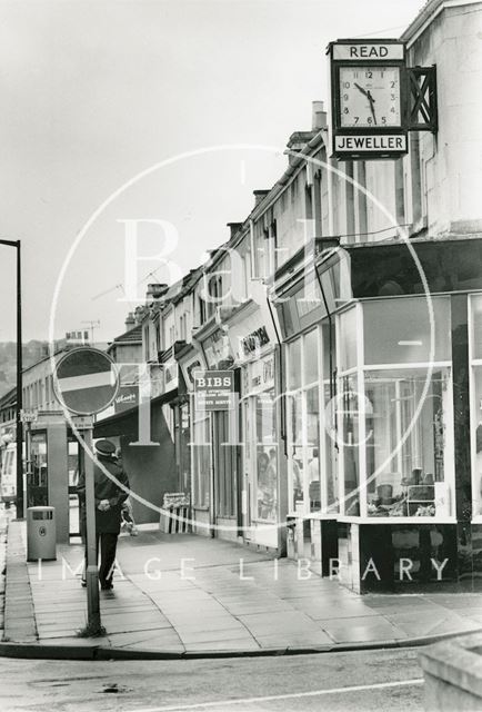 Local shops at Moorland Road, Oldfield Park, Bath 1990