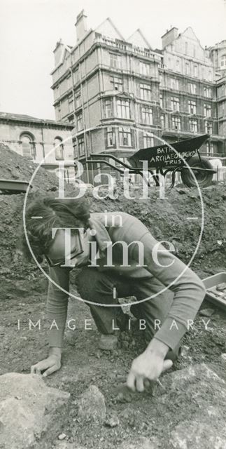 The Bath Archaeological Trust at the dig in Orange Grove, Bath 1979